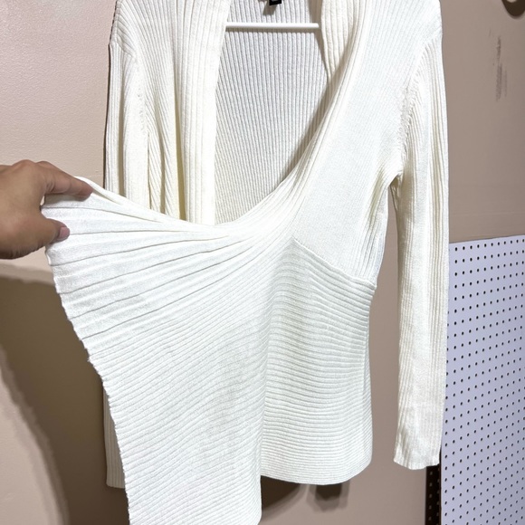 Dana Buchman Drape front Cardigan White Cream Color Open front Cardigan - Picture 6 of 6